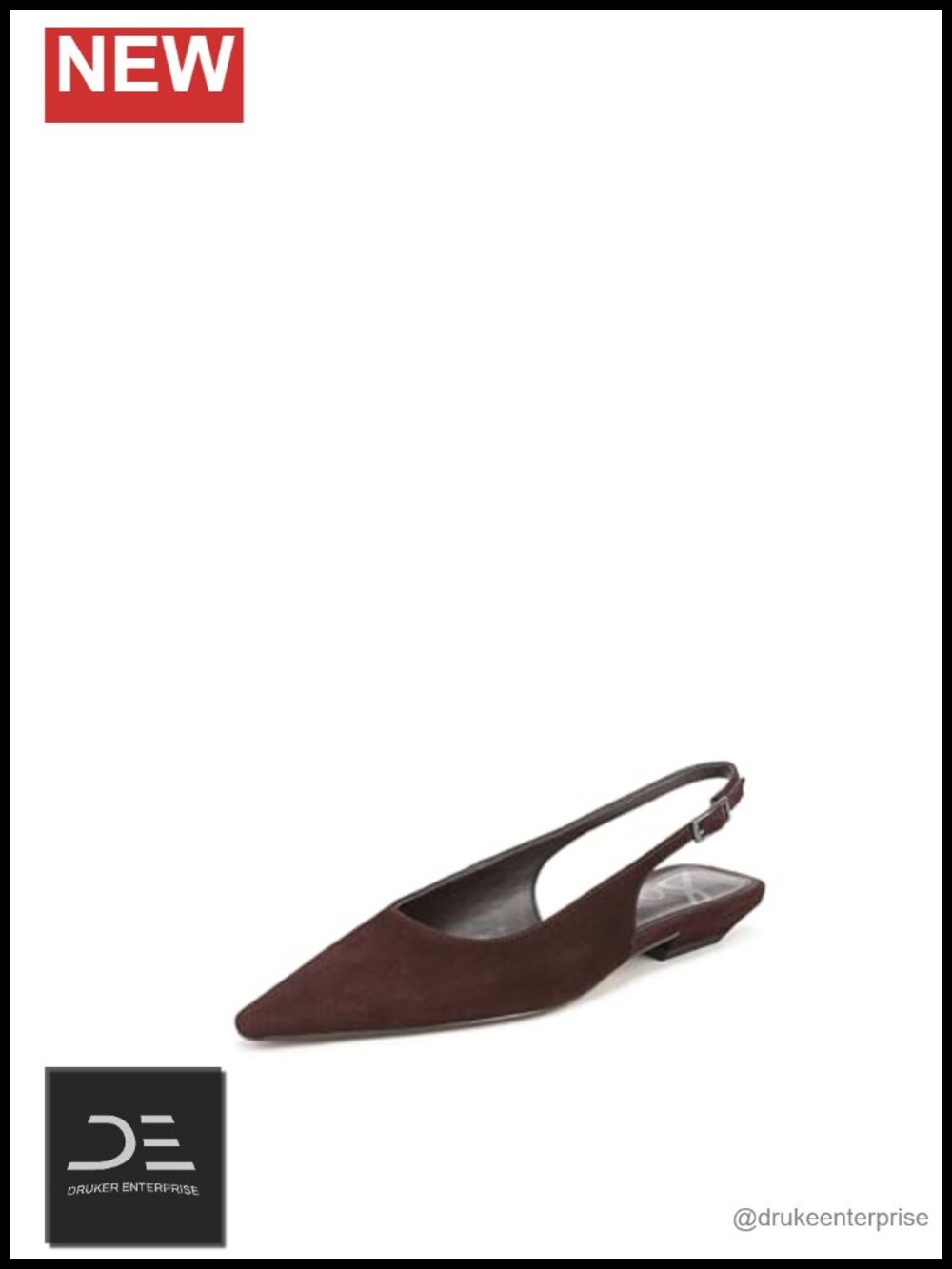 Suede Slingback Flat Bow Ballet Pointed Toe Buckle Lightweight